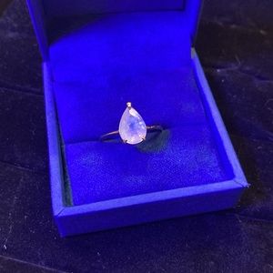 14K rose gold moonstone ring